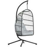 Metal Hammock Swing Chair With Stand And Safety Strap - Velmora