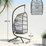 Metal Hammock Swing Chair With Stand And Safety Strap - Velmora