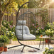 Metal Hammock Swing Chair With Stand And Safety Strap - Velmora