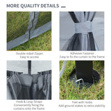 Metal Hardtop Gazebo 300cm Width x 300cm Depth With Netting And Curtains - Velmora
