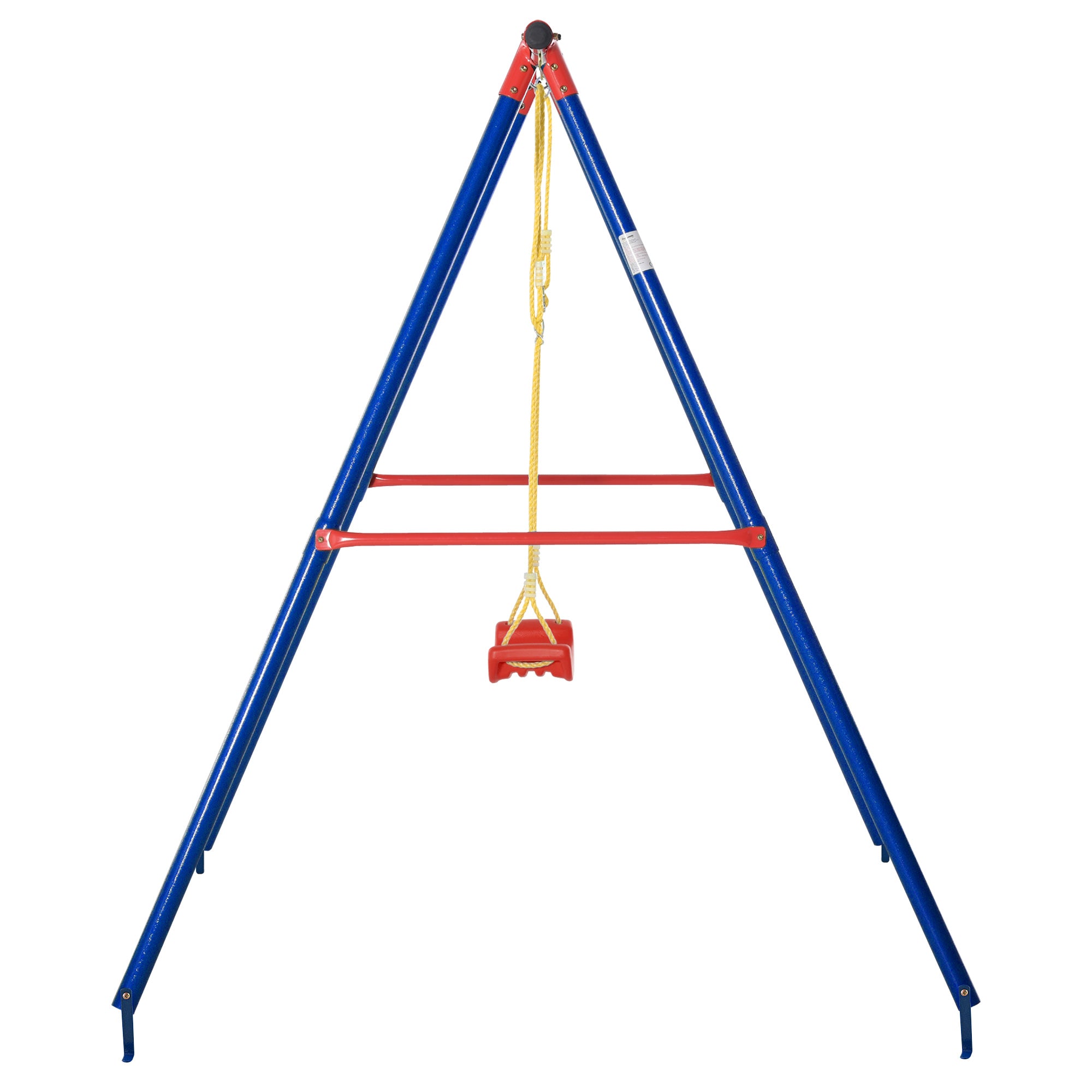 Metal Kids Swing Set for Toddlers With Heavy Duty A-Frame Stand - Velmora