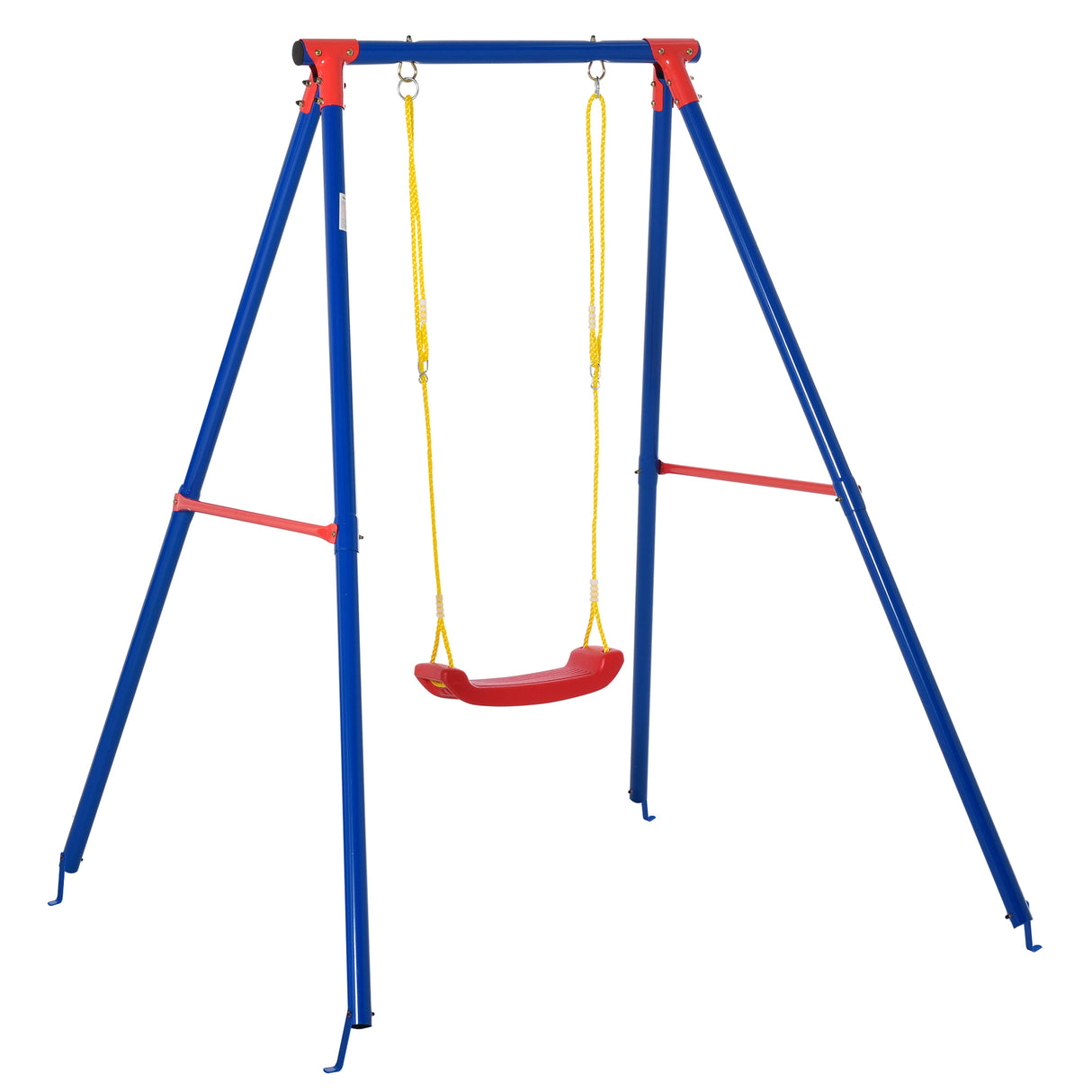 Metal Kids Swing Set for Toddlers With Heavy Duty A-Frame Stand - Velmora