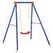 Metal Kids Swing Set for Toddlers With Heavy Duty A-Frame Stand - Velmora