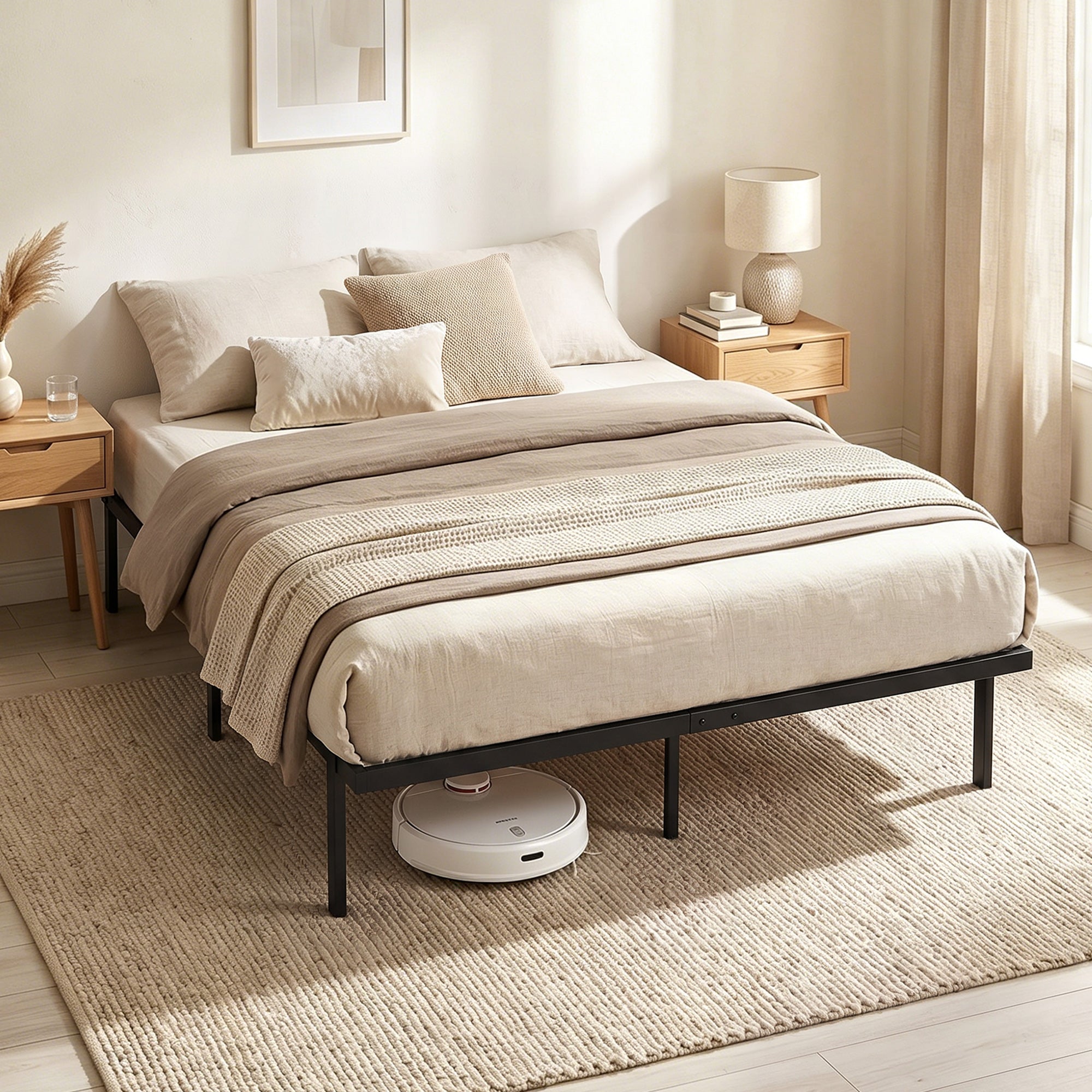 Metal King Size Bed 151cm Wide - Velmora