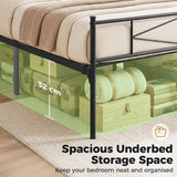 Metal King Size Bed 152.5cm Wide - Velmora