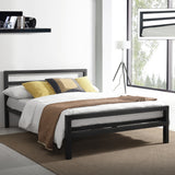 Metal King Size Bed With Sprung Slatted Base - City Block