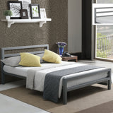 Metal King Size Bed With Sprung Slatted Base - City Block