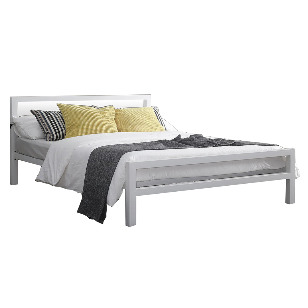 Metal King Size Bed With Sprung Slatted Base - City Block