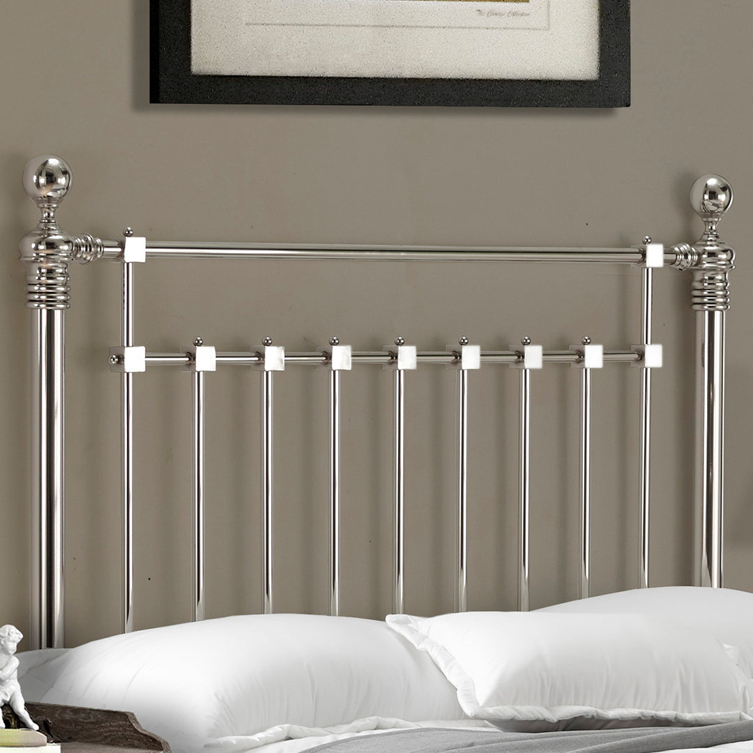 Metal King Size Bed With Sprung Slatted Base - Edward