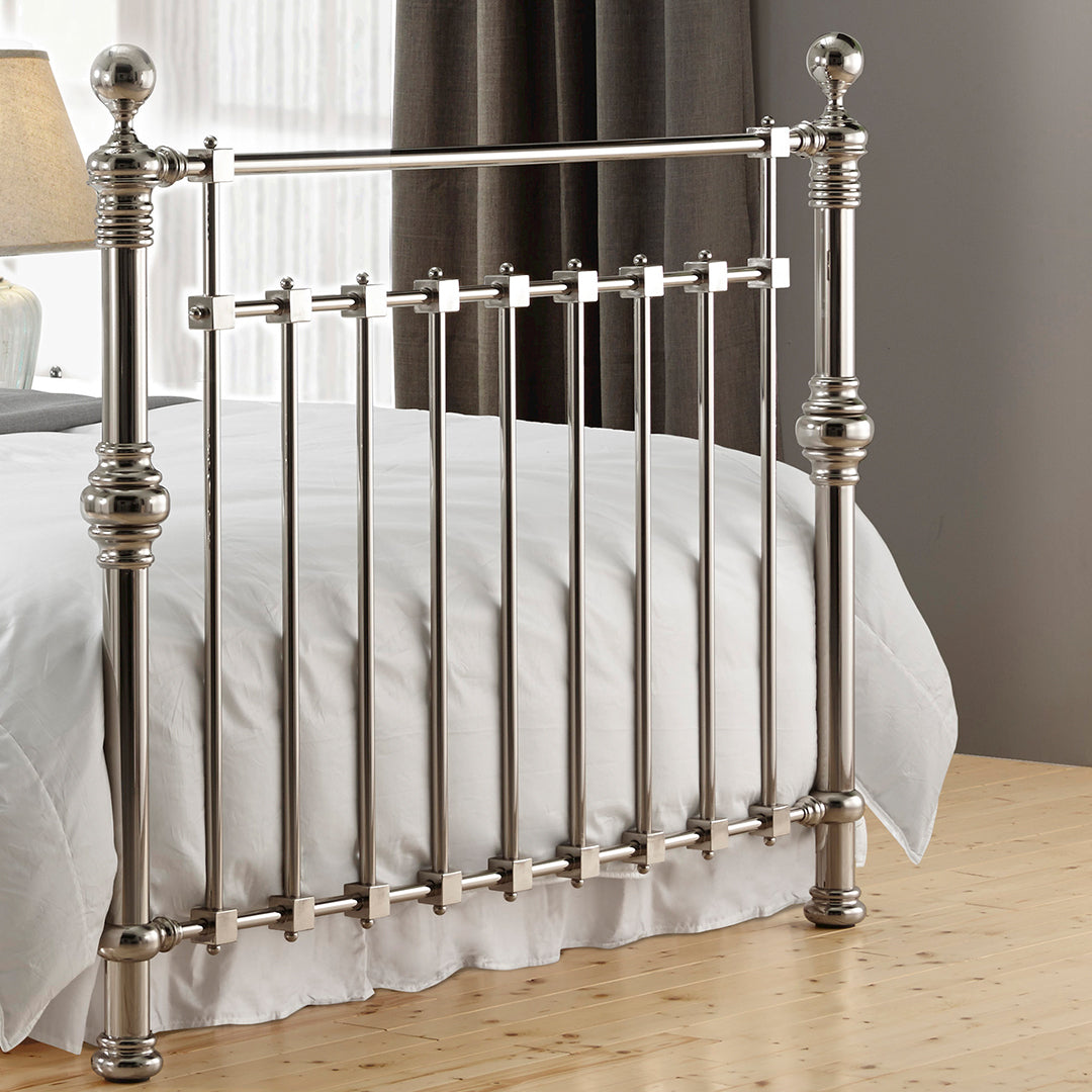 Metal King Size Bed With Sprung Slatted Base - Edward