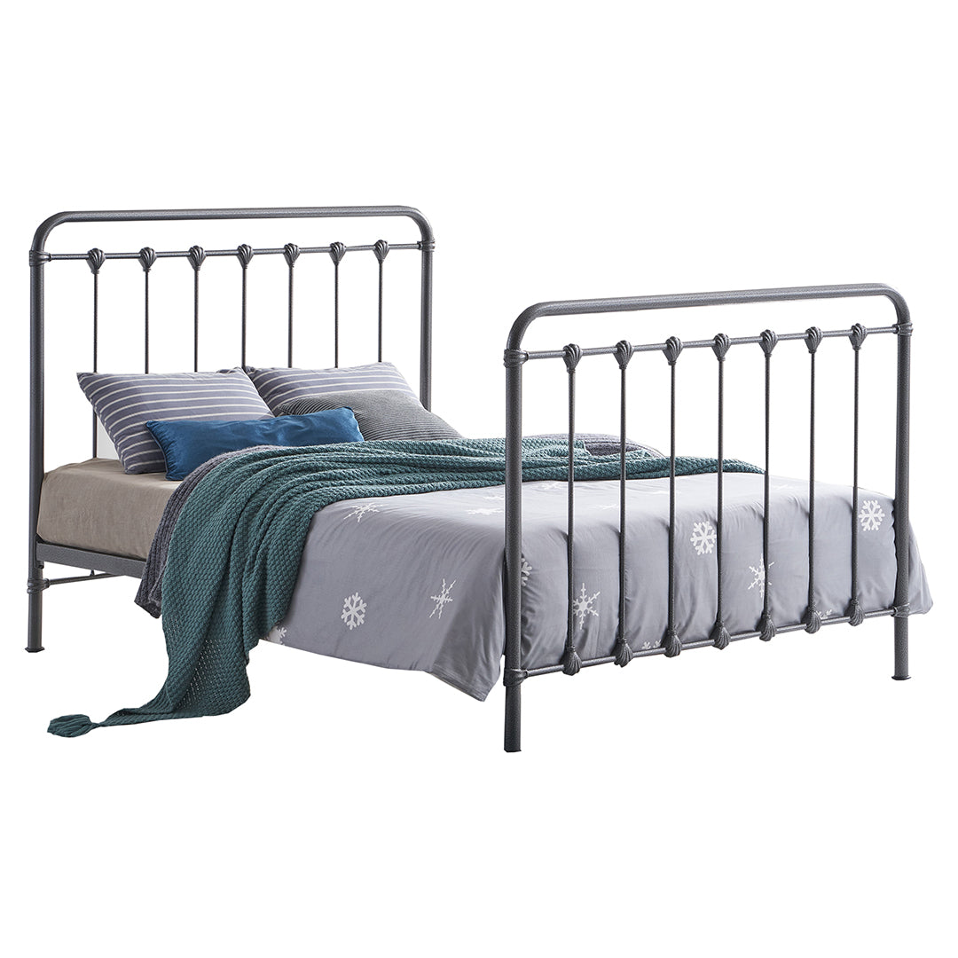 Metal King Size Bed With Sprung Slatted Base - Havana