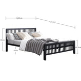 Metal King Size Bed With Sprung Slatted Base - Meridian