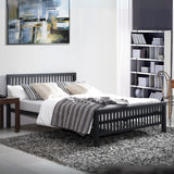 Metal King Size Bed With Sprung Slatted Base - Meridian