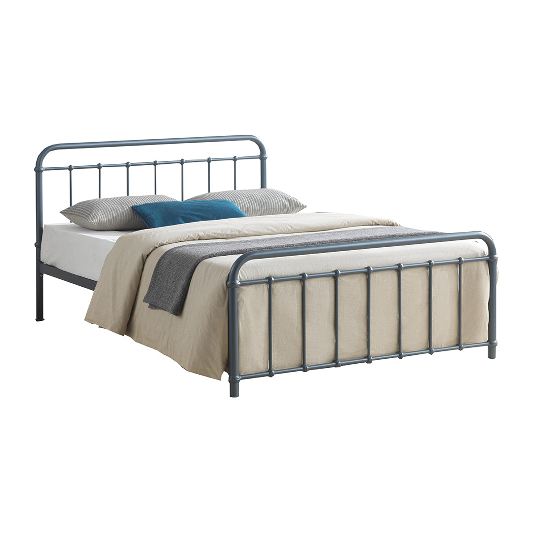 Metal King Size Bed With Sprung Slatted Base - Miami