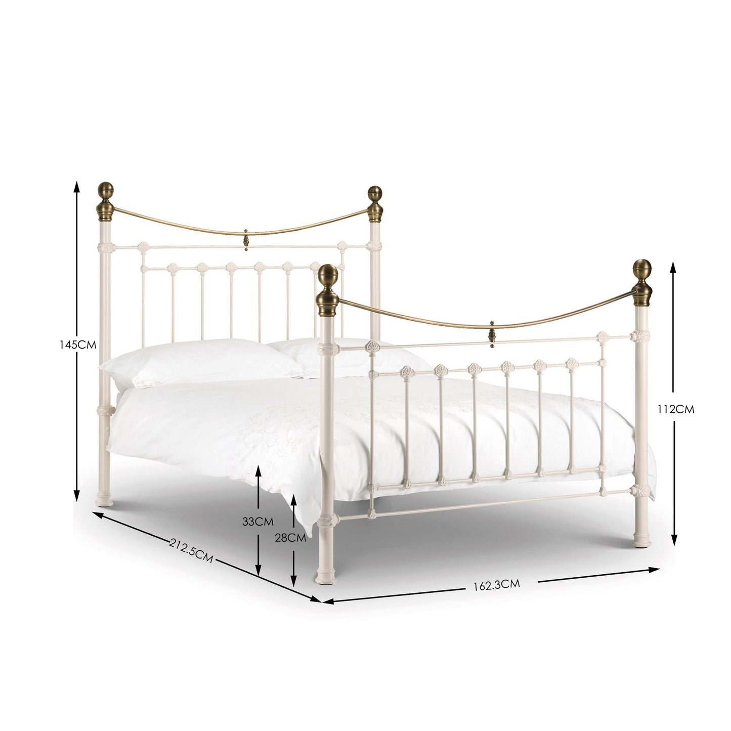 Metal King Size Bed - Victoria