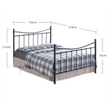 Metal King Size Bed Victorian Style With Sprung Slatted Base - Alderley