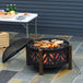 Metal Large 2-In-1 Round Fire Pit Bowl Brazier With Lid And BBQ Grill for Backyard - Velmora