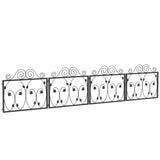 Metal Leaf Scroll Garden Fence Panels 229.5cm in Set Of 4 - Velmora