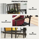 Metal Minimal Garden Chairs in Set of 2 - Velmora