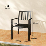 Metal Minimal Garden Chairs in Set of 2 - Velmora