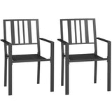 Metal Minimal Garden Chairs in Set of 2 - Velmora