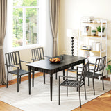 Metal Minimal Garden Chairs in Set of 4 - Velmora