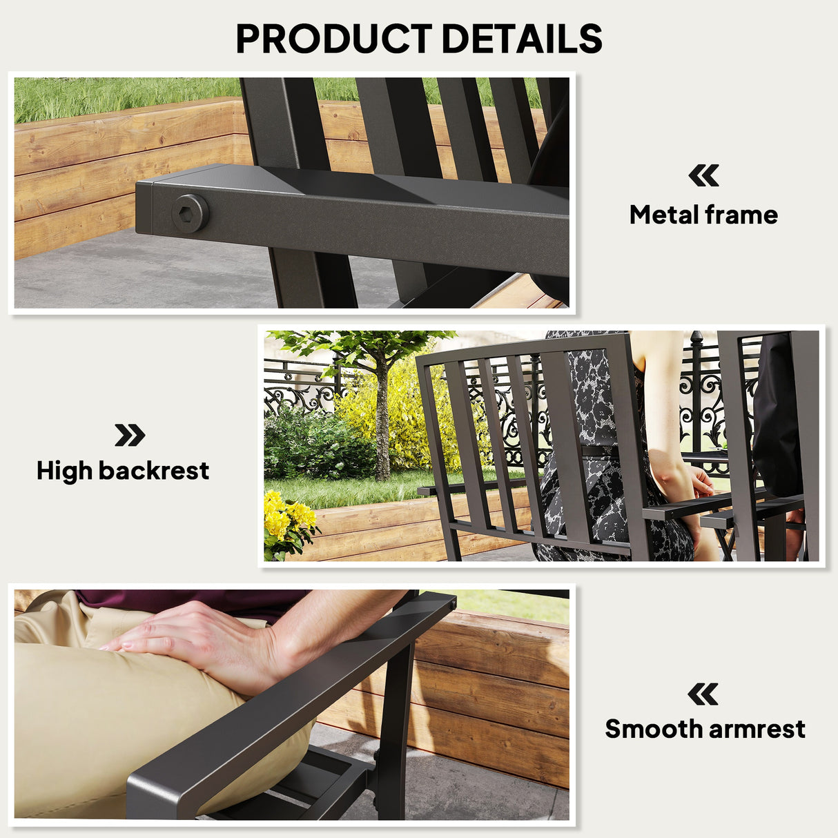 Metal Minimal Garden Chairs in Set of 4 - Velmora