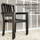 Metal Minimal Garden Chairs in Set of 4 - Velmora