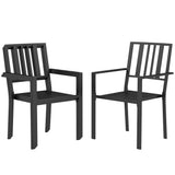 Metal Minimal Garden Chairs in Set of 4 - Velmora