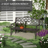 Metal Outdoor 2 Seater Garden Bench in Antique Style - Velmora