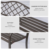 Metal Outdoor 2 Seater Garden Bench in Antique Style - Velmora