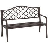 Metal Outdoor 2 Seater Garden Bench in Antique Style - Velmora