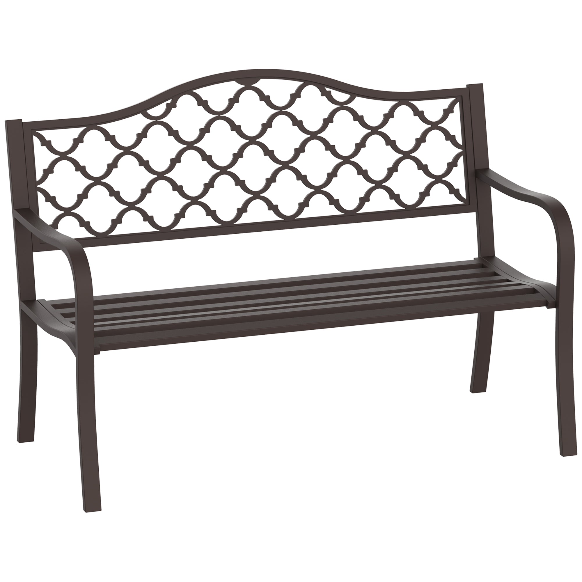 Metal Outdoor 2 Seater Garden Bench in Antique Style - Velmora