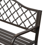 Metal Outdoor 2 Seater Garden Bench in Antique Style - Velmora