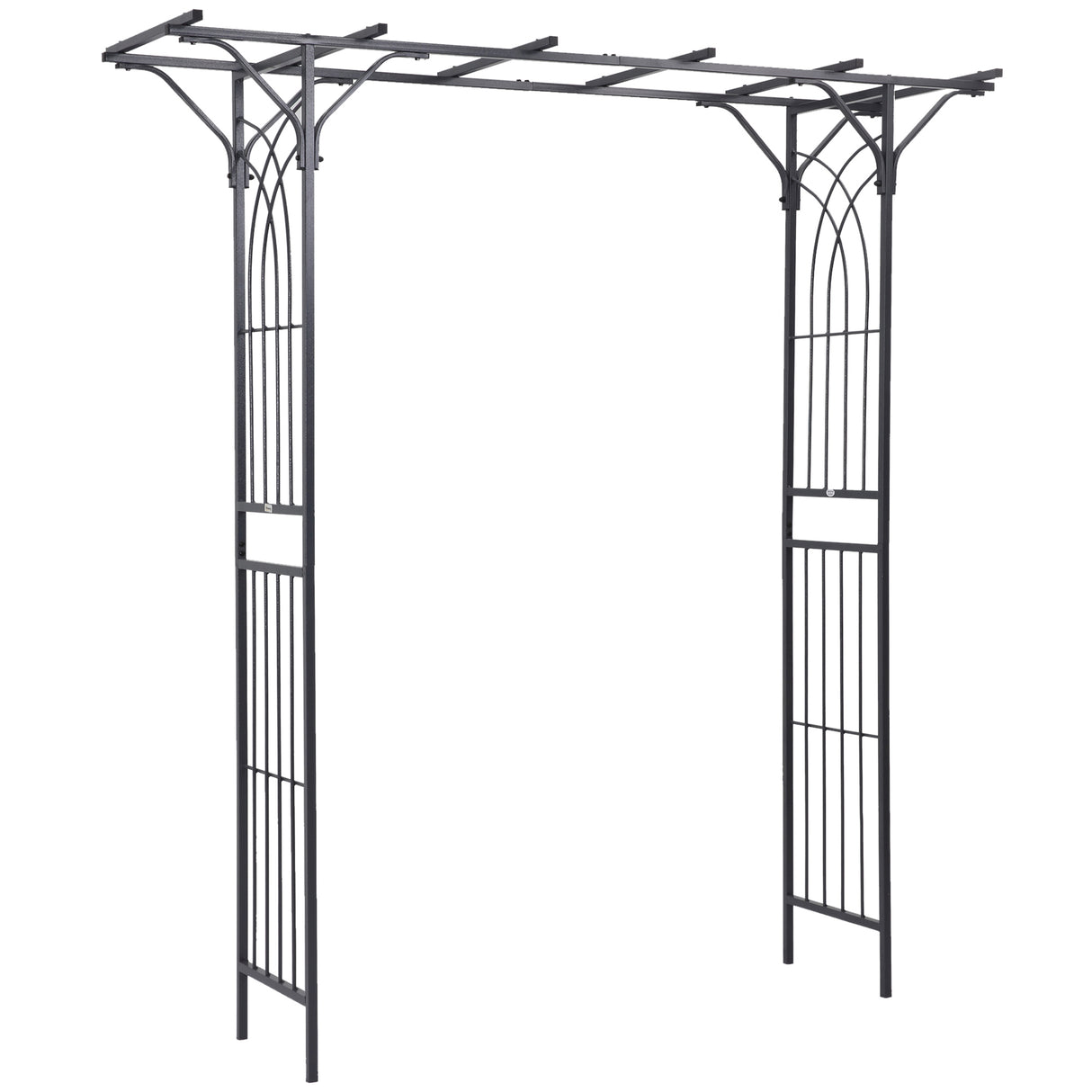 Metal Outdoor Garden Arch Trellis 210cm High - Velmora