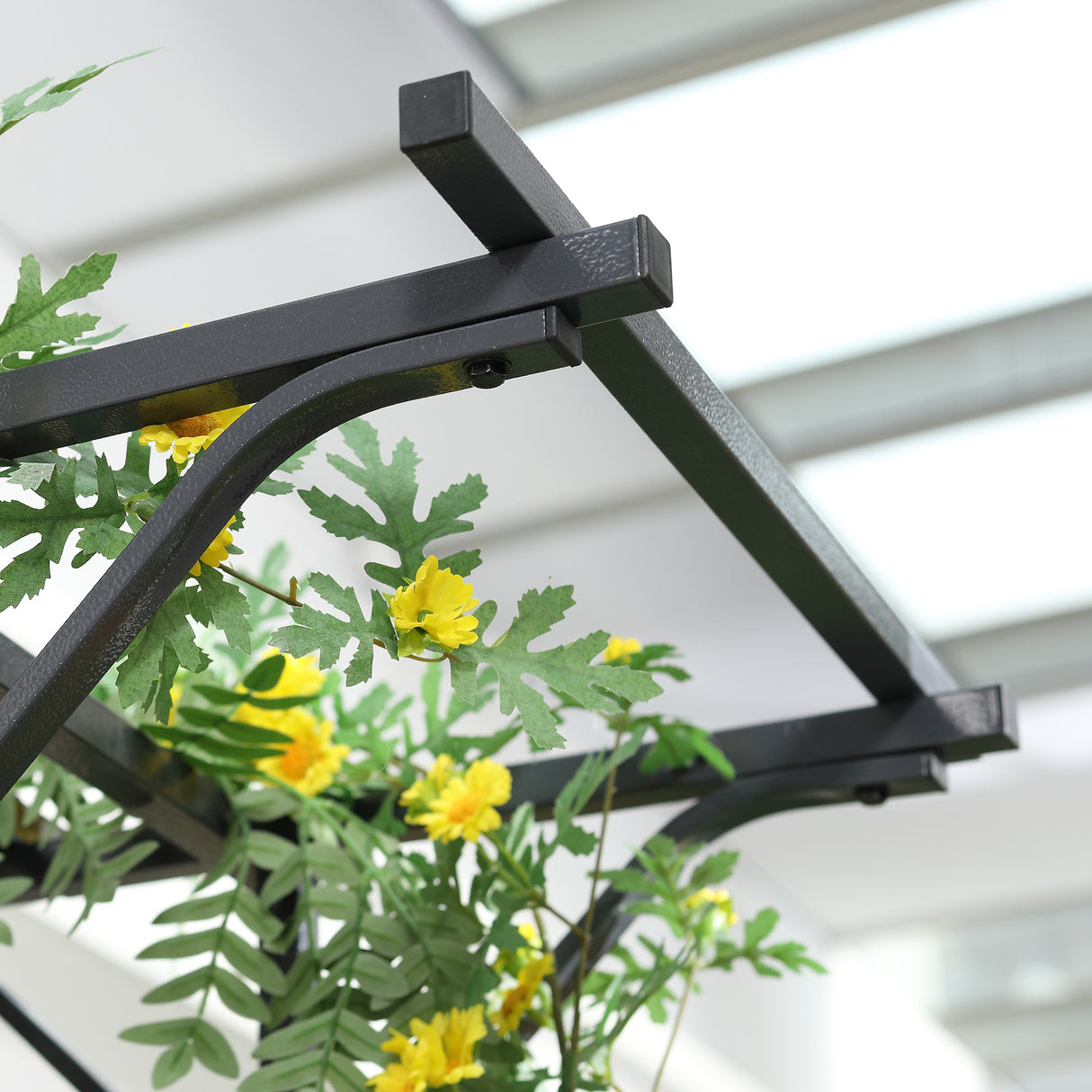 Metal Outdoor Garden Arch Trellis 210cm High - Velmora