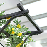 Metal Outdoor Garden Arch Trellis 210cm High - Velmora