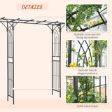Metal Outdoor Garden Arch Trellis 210cm High - Velmora
