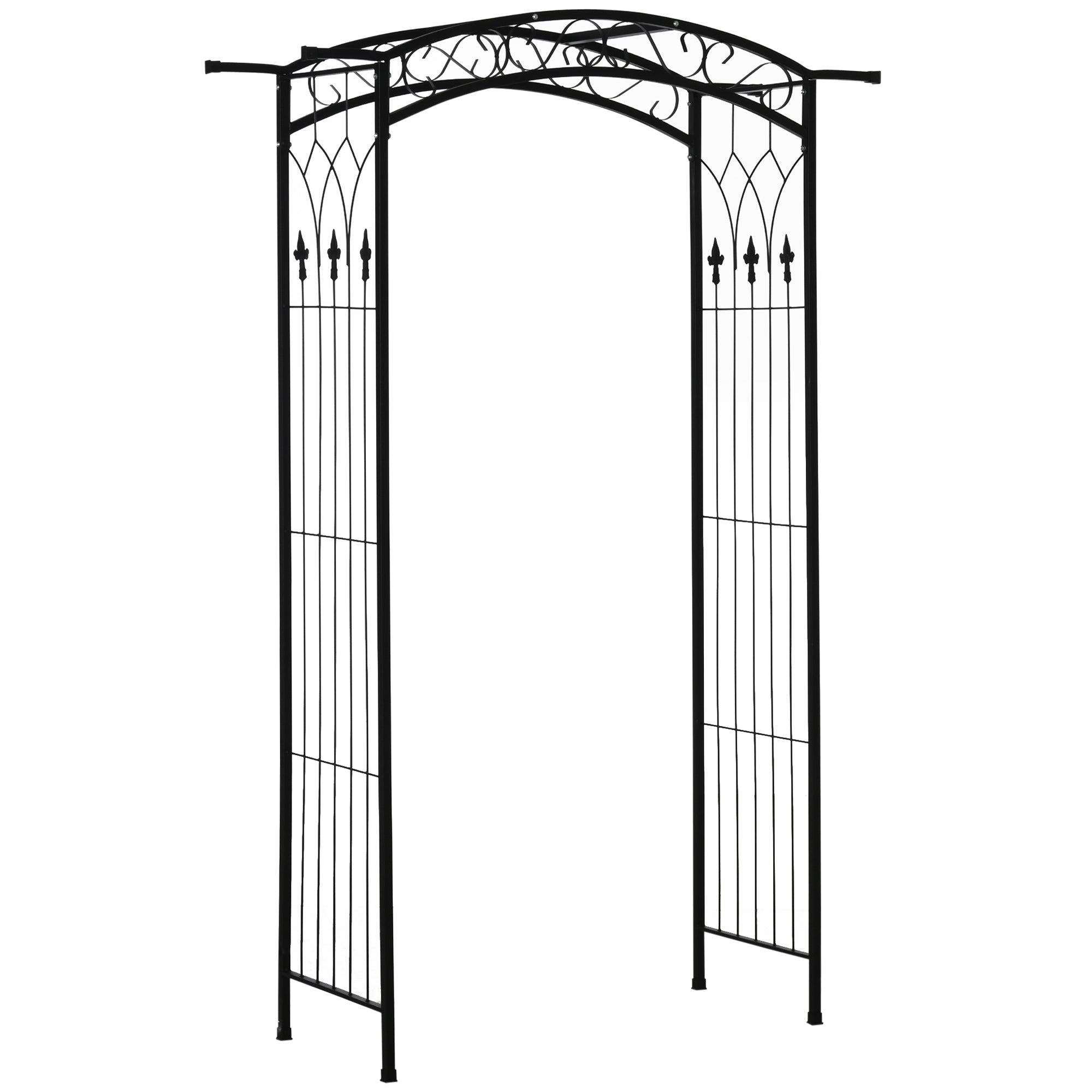 Metal Outdoor Garden Arch Trellis 211cm High - Velmora