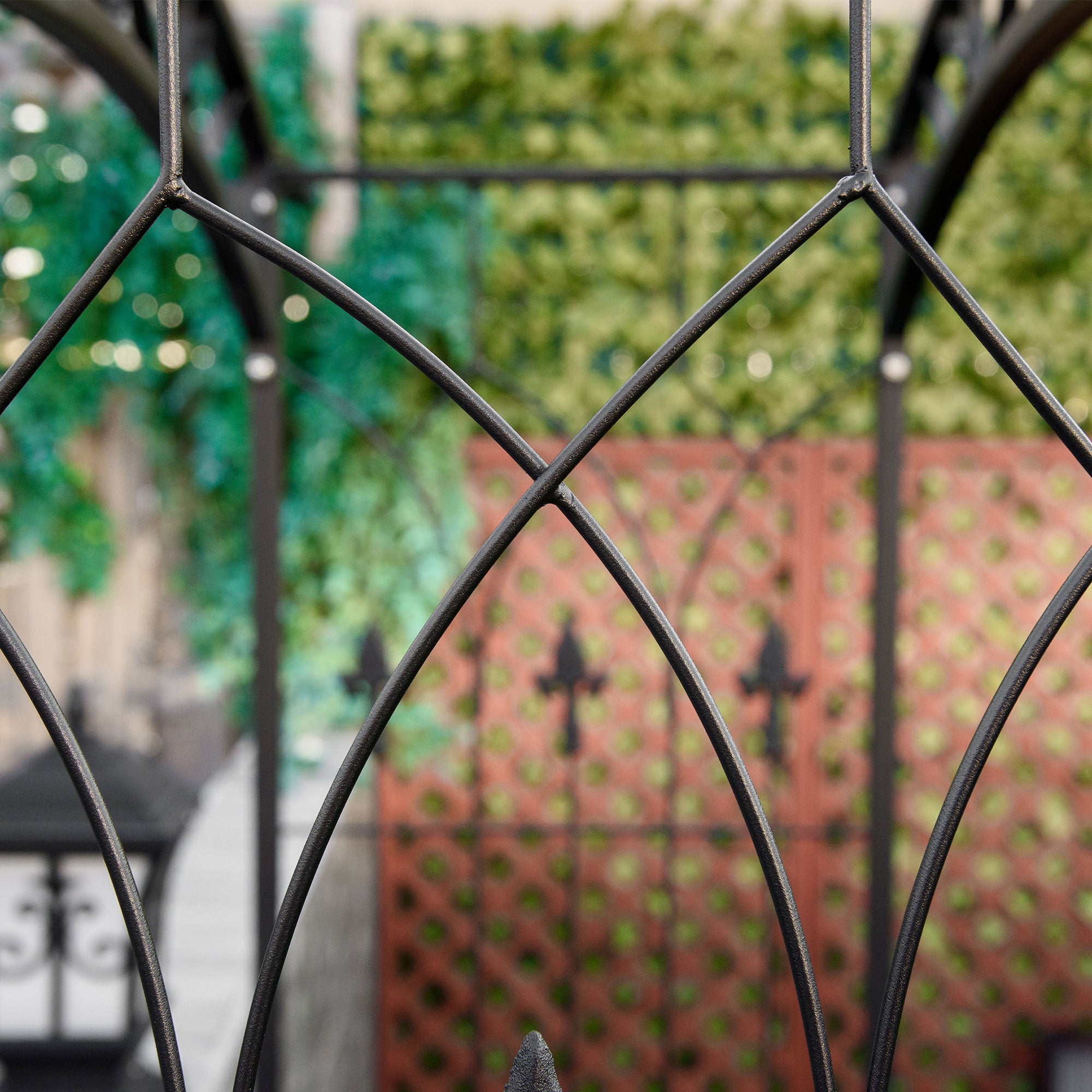 Metal Outdoor Garden Arch Trellis 211cm High - Velmora