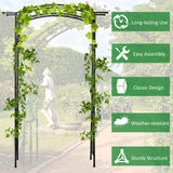 Metal Outdoor Garden Arch Trellis 211cm High - Velmora