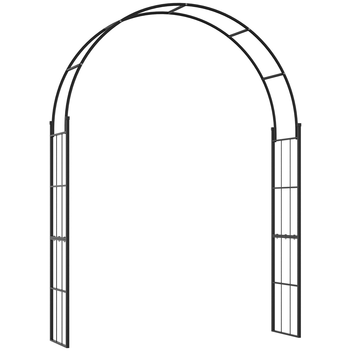 Metal Outdoor Garden Arch Trellis 223cm High - Velmora