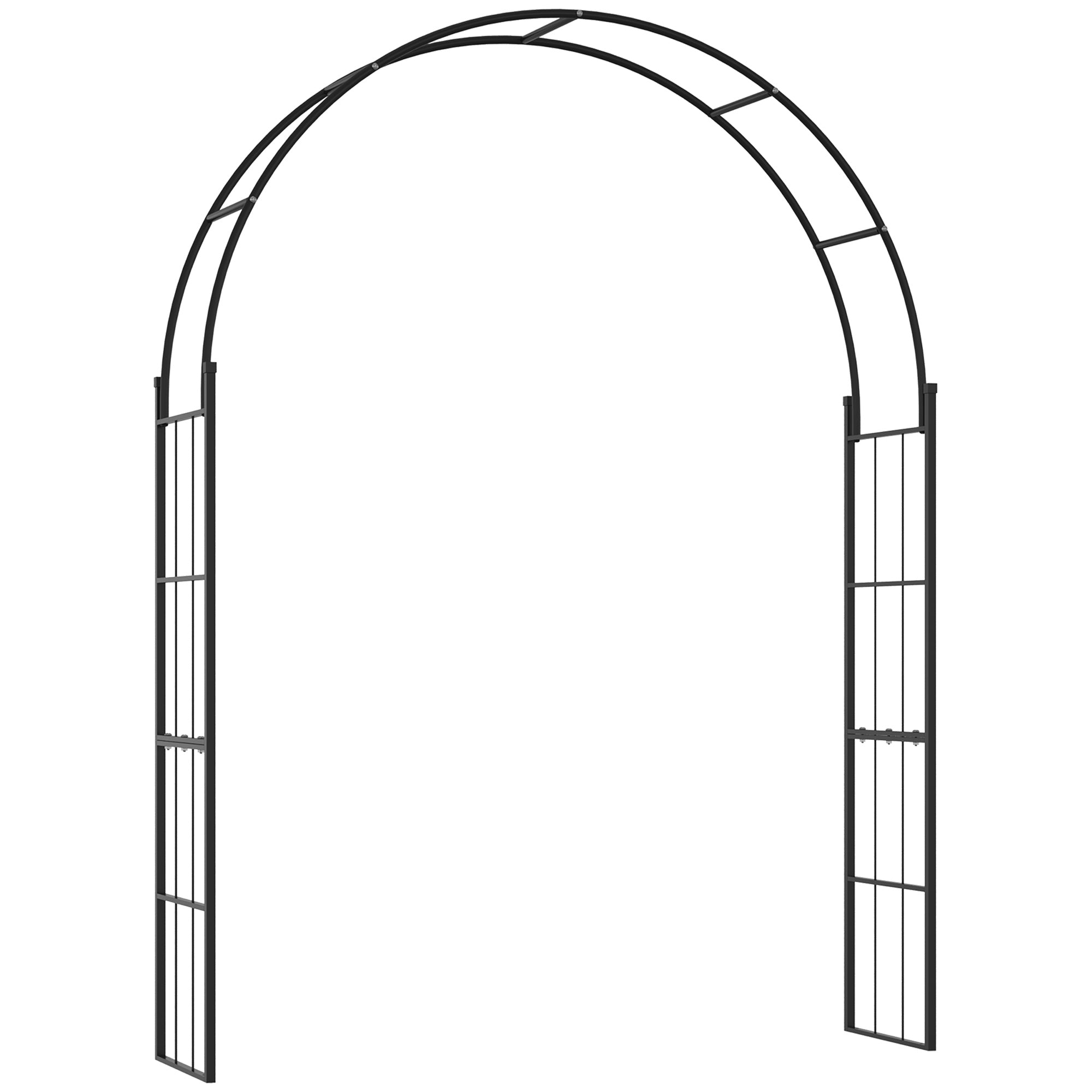 Metal Outdoor Garden Arch Trellis 223cm High - Velmora