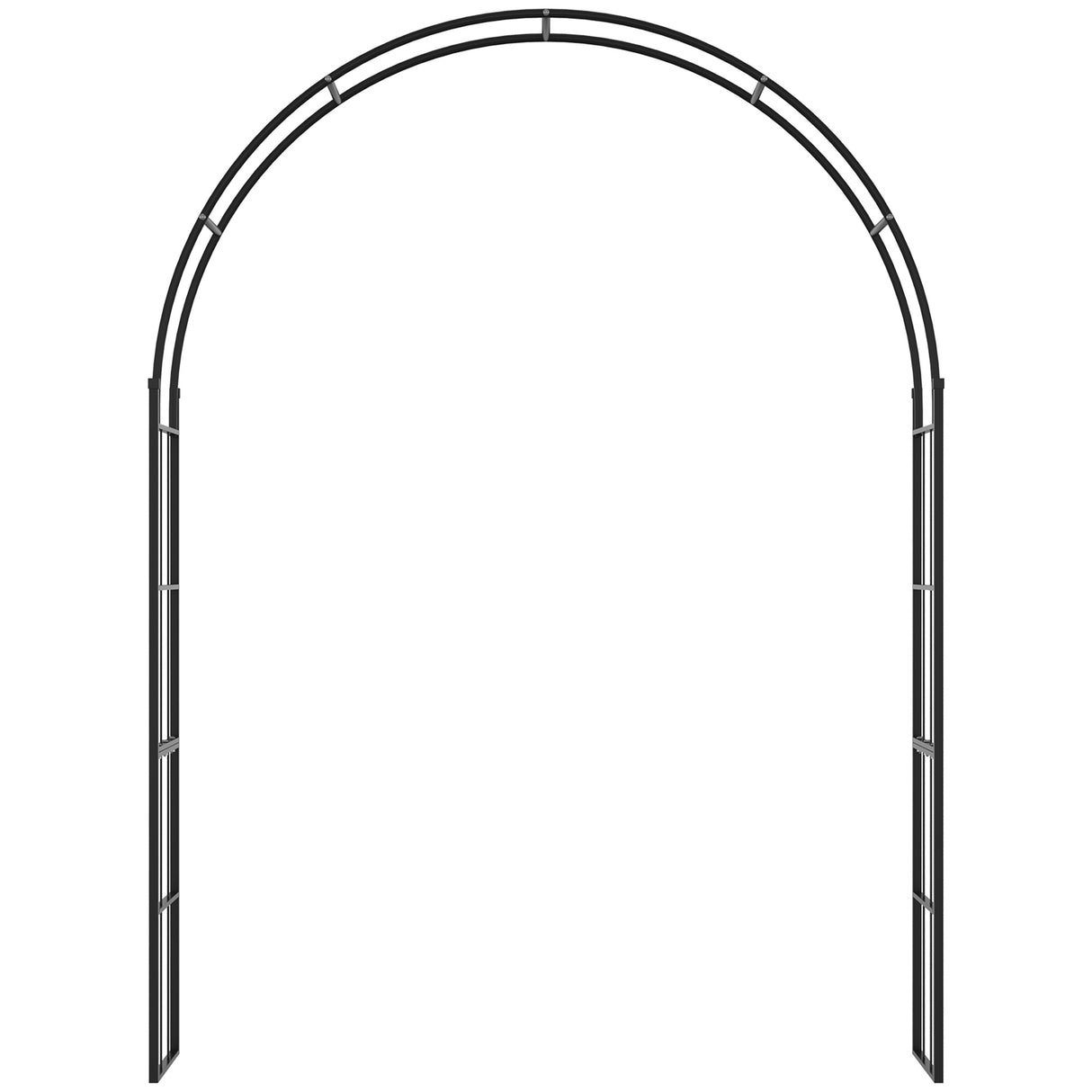 Metal Outdoor Garden Arch Trellis 223cm High - Velmora