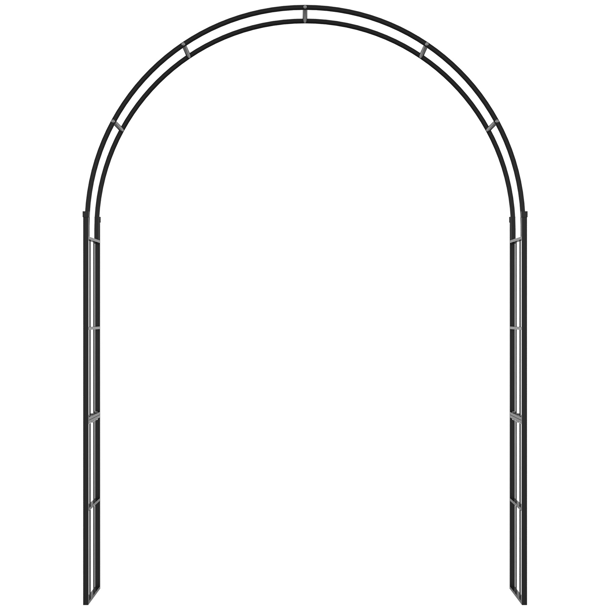 Metal Outdoor Garden Arch Trellis 223cm High - Velmora
