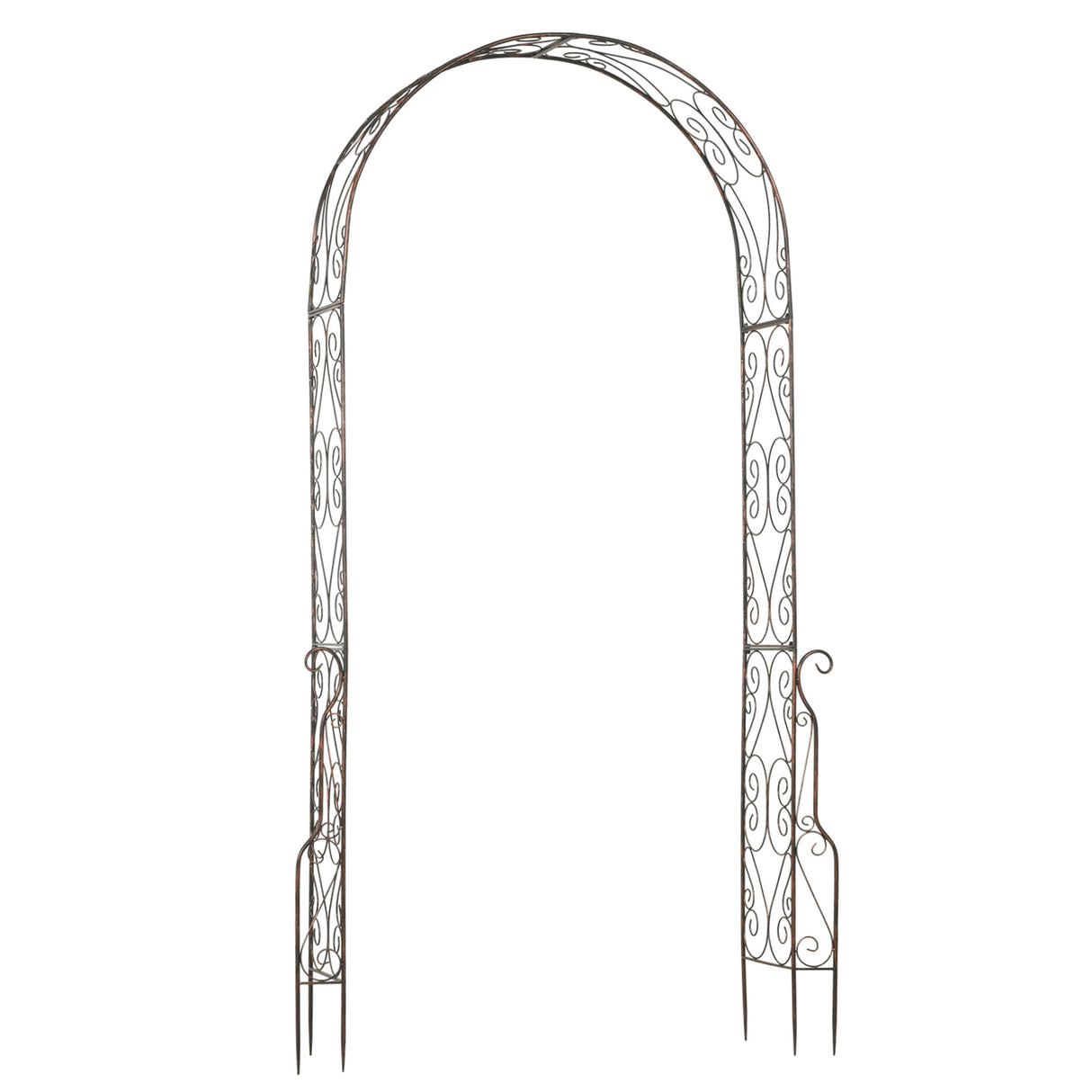 Metal Outdoor Garden Arch Trellis 226cm High - Velmora