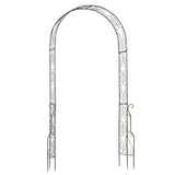 Metal Outdoor Garden Arch Trellis 226cm High - Velmora