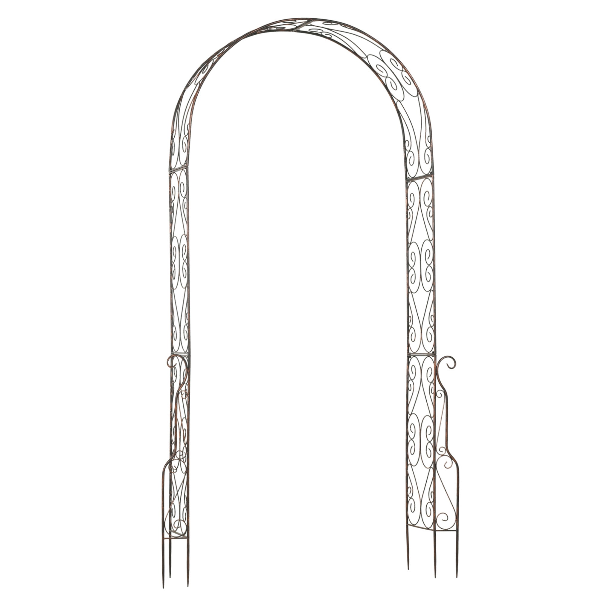 Metal Outdoor Garden Arch Trellis 226cm High - Velmora