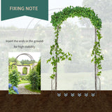 Metal Outdoor Garden Arch Trellis 226cm High - Velmora