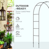 Metal Outdoor Garden Arch Trellis 240cm High - Velmora